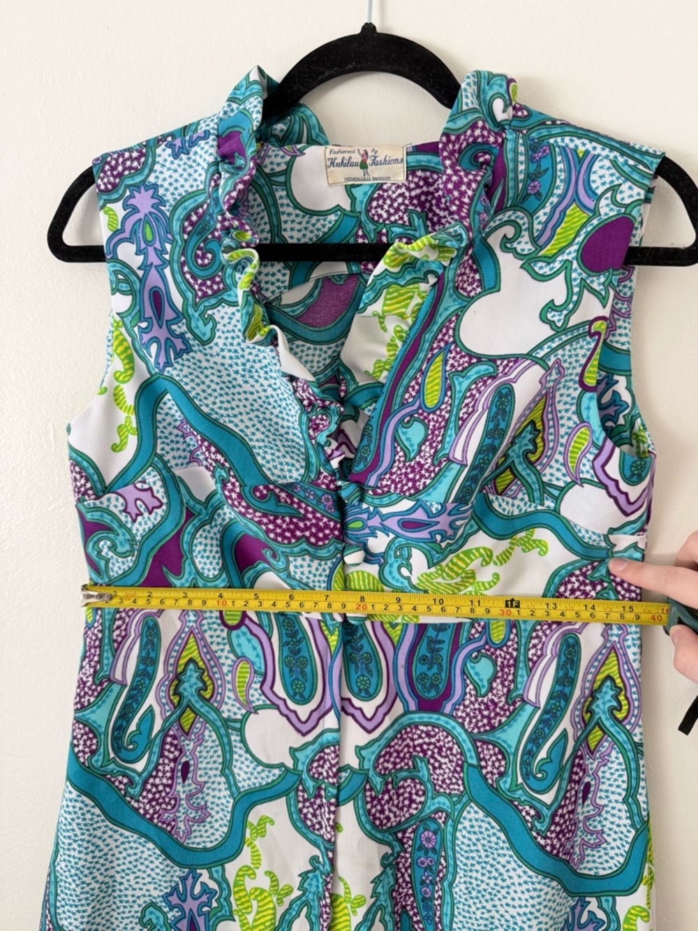 Vintage Hukilau Fashions Authentic Hawaiian Maxi Dress Size M
Teal Purpl Paisley - Picture 11 of 13